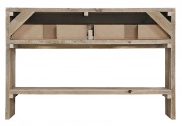 2 steigerhouten badkamermeubel 6 met 2 lades achterzijde