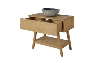 Badkamermeubel teck sfeer 1 waskom lade open