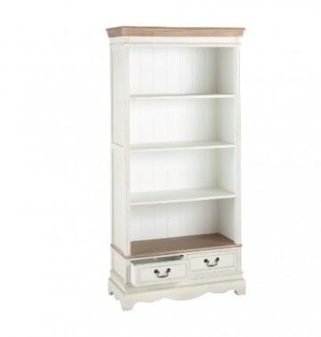 Boekenkast smal  wit creme 90 open