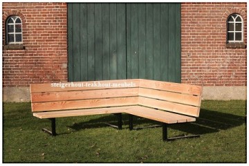 Douglashout hoekbank metaal kaal n