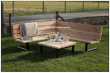 Douglashout hoekbank metaal n