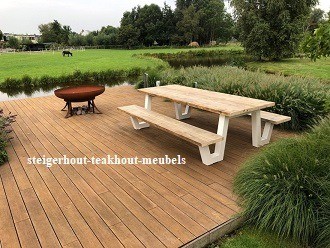 Douglashout picknicktafel metaal w 1 n