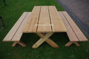 Douglashout tuinset luxe 3 cm dik opzij n
