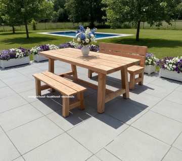 Douglashout tuinset malta 2 bankjes n