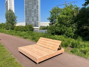 Douglashouten ligbed 140 z kussens