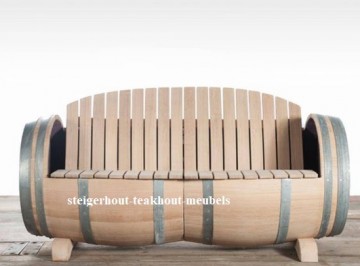 Eiken tuin set wijnvat bank n