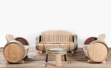 Eiken tuin set wijnvat sfeer luxe