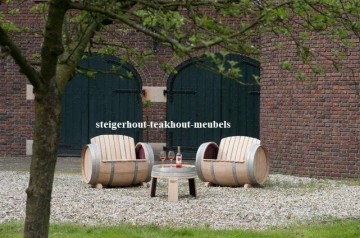 Eiken tuin set wijnvat sfeer n