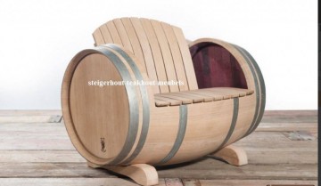 Eiken tuin set wijnvat stoel n