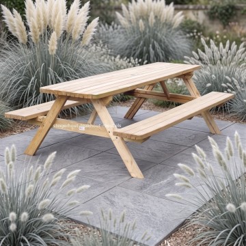 Grenen picknicktafel opklapbaar sfeer gras