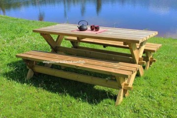 Grenen tuintafel kruispoot n