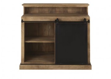 Mangohout bar sfeer achter open vakken