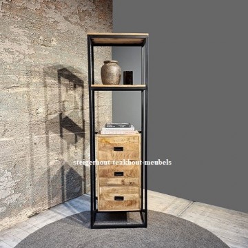 Mangohout boekenkast 200cm n