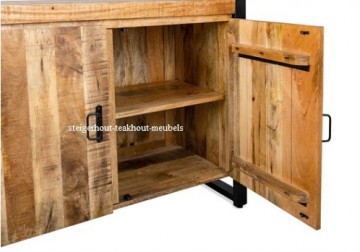 Mangohout dressoir bo 3 open n1