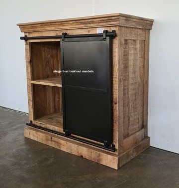 Mangohout dressoir metaal 100 opzij open n