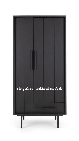 Mangohout opbergkast jay zwart n