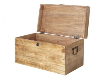 Mangohout opbergkist 1 open