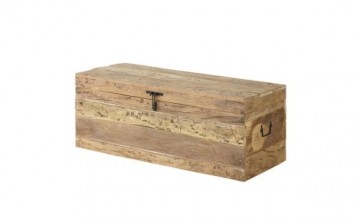 Mangohout opbergkist basis opzij