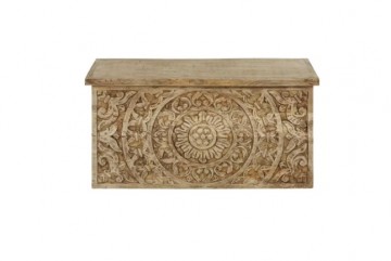 Mangohout opbergkist houtsnijwerk