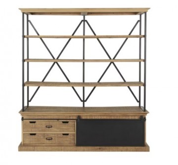 Mangohout open vakken kast g 1