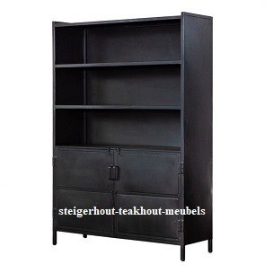 Metalen boekenkast black n