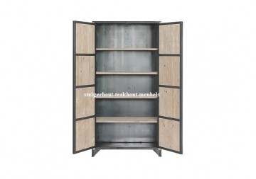 Opbergkast steigerhout roel open n