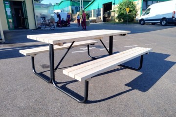 Picknicktafel grenen design metaal 1