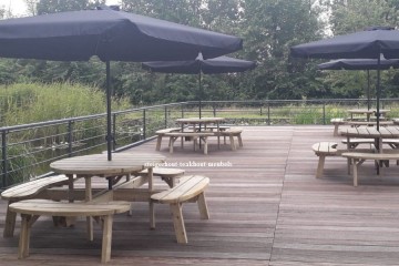 Picknicktafel rond grenen 120 sfeer