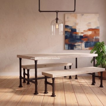 Steigerbuis tafel zwart 2 bankjes sfeer n 820x820