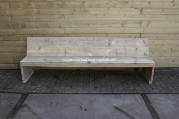 Steigerhout bank basic voor met naam