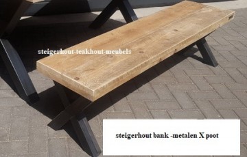 Steigerhout bankje x poot n