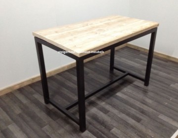 Steigerhout bartafel metalen onderstel n
