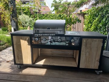 Steigerhout buitenkeuken boretti metaal 1 n