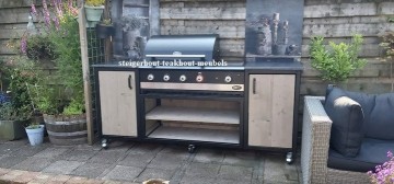 Steigerhout buitenkeuken boretti metaal handgreep n