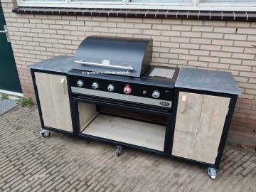 Steigerhout buitenkeuken boretti metaal n