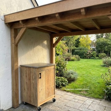 Steigerhout buitenkeuken kast sfeer n