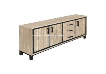 Steigerhout dressoir industrieel wit n