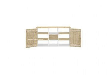 Steigerhout dressoir wit open n