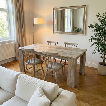 Steigerhout eettafel classic houten stoelen n