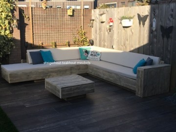 Steigerhout hoekloungebank n