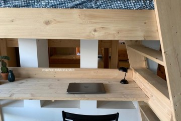 Steigerhout hoogslaper side bureau n