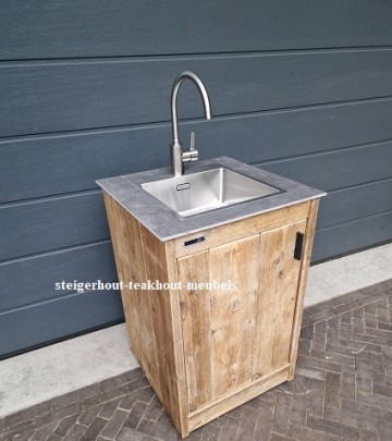 Steigerhout kast deur 60cm wasbak n