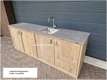 Steigerhout kast wasbak kraan deuren 120 180 240 n