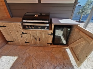 Steigerhout keuken zwart scharnieren open n