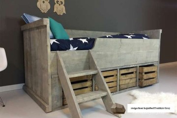 Steigerhout kinderbed fruitkist grey n