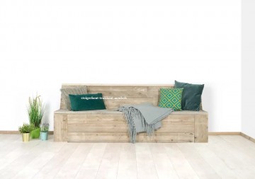 Steigerhout klepbank basic luxe sfeer