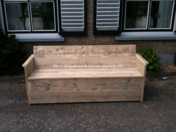 Steigerhout klepbank design dicht