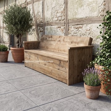 Steigerhout klepbank design sfeer ai n