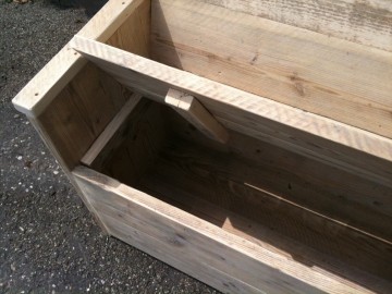 Steigerhout klepbank detail