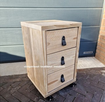 Steigerhout ladenkast basic leren lusjes n 0